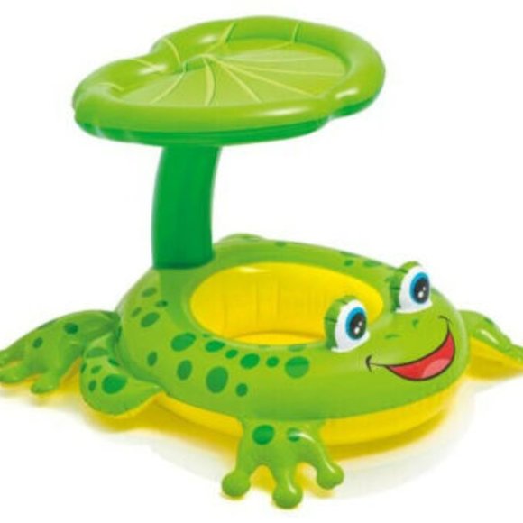 HOST PICK Intex Baby Float FROG with CANOPY Ages 1-2 Max Weight 25 Lbs - Picture 2 of 4